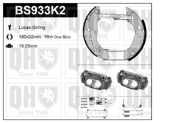 QUINTON HAZELL Комплект тормозных колодок BS933K2